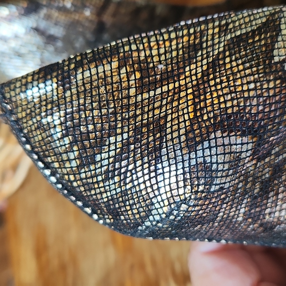 Python Golden Silver Metallic‎ Wedge Heel sz 7 - Picture 12 of 14